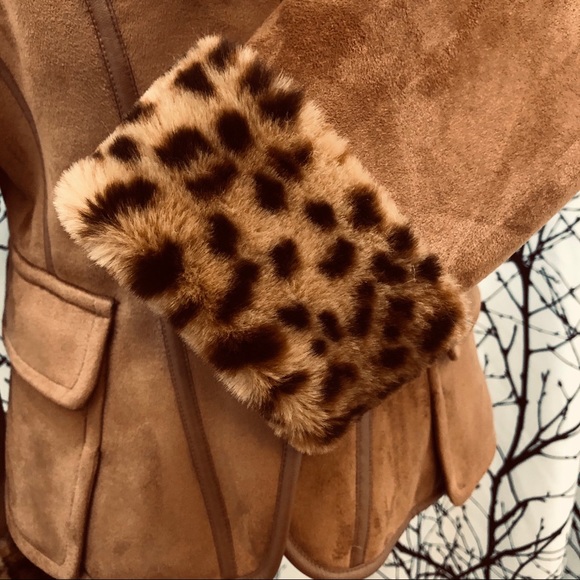 Marvin Richards Leopard Fur Suede Coat Jacket Med - Picture 8 of 16